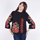 Embroidered coat "Luxurious Poppies" black